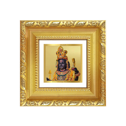 Diviniti Ram Lalla with Arch Tabletop Photo Frame in 24K Gold Plated Foil | Divine Grace, Protection & Blessings | DG103S1A (10x10 CM)