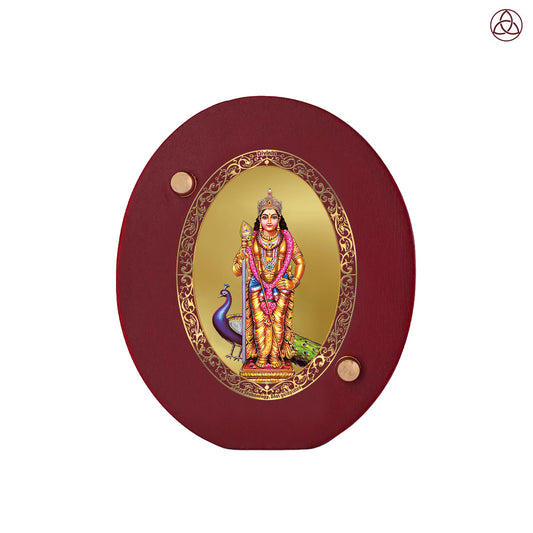 Murugan | Divine Lord Murugan Car Dashboard & Tabletop Photo Frame in 24K Gold Plated Foil