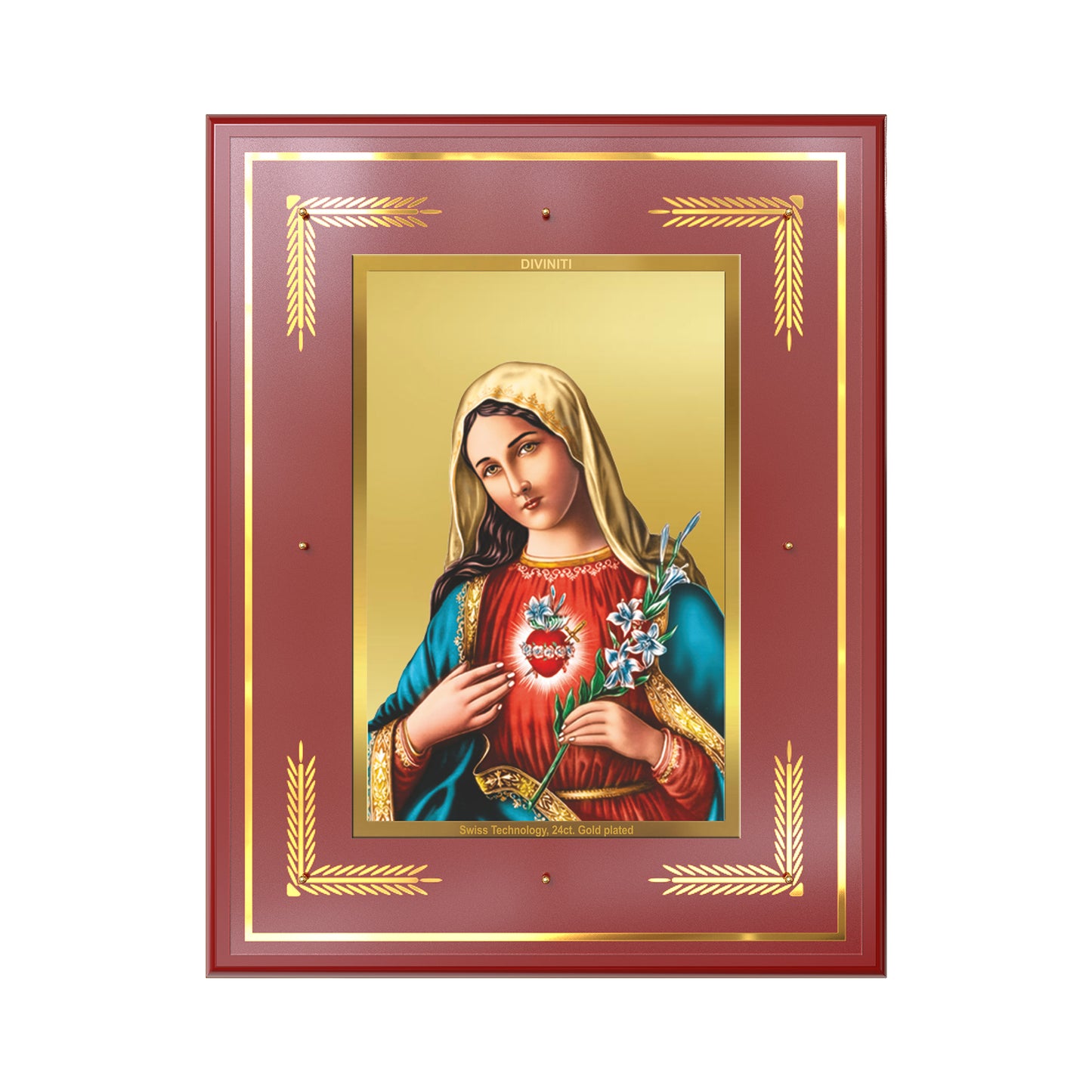 Mother Mary | Blessed Virgin Wall Mount Photo Frame in 24K Gold Plated Foil
