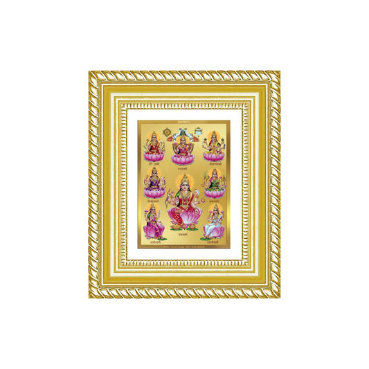 Diviniti 24K Gold Plated Ashtalakshmi Divine Table Top Frame for Home Mandir & Office Decor | Luxury Spiritual Gift