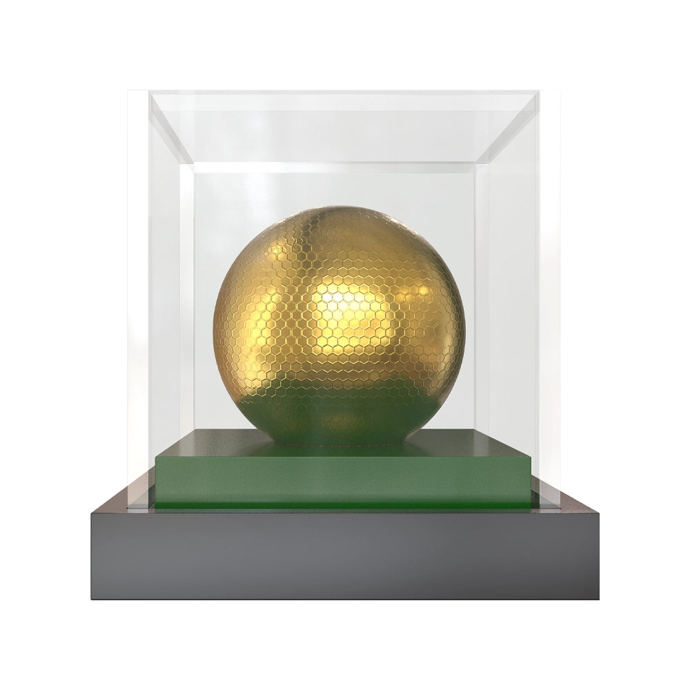 Crystal Cube Golf Trophy Elegant Golden Ball Award for Players, Souvenirs, and Recognition Events