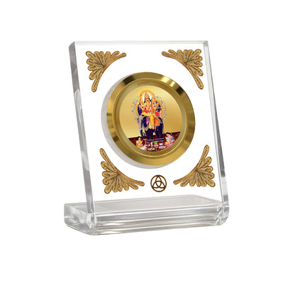 Diviniti 24K Gold Plated Vishvakarma Acrylic Car Dashboard Frame | Lord Vishwakarma for Car, Home Décor, Tabletop & Puja Room | Blessings of Skill, Success & Prosperity (ACF1CH)