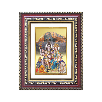 Diviniti 24K Gold Plated Shiv Parivar (Classic) Divine Wall and Table Top Frame for Home Mandir & Office Decor | Luxury Spiritual Gift