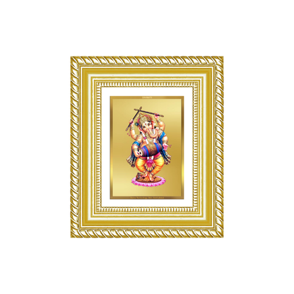 Diviniti 24K Gold Plated Dancing Ganesha Divine Table Top Frame for Home Mandir & Office Decor | Luxury Spiritual Gift