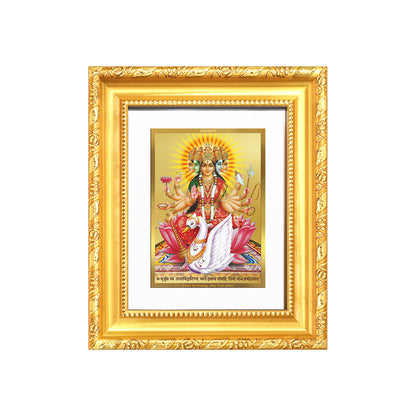 Diviniti 24K Gold Plated Gayatri Maa |Divine Table Top Frame for Home Mandir & Office Decor | Luxury Spiritual Gift
