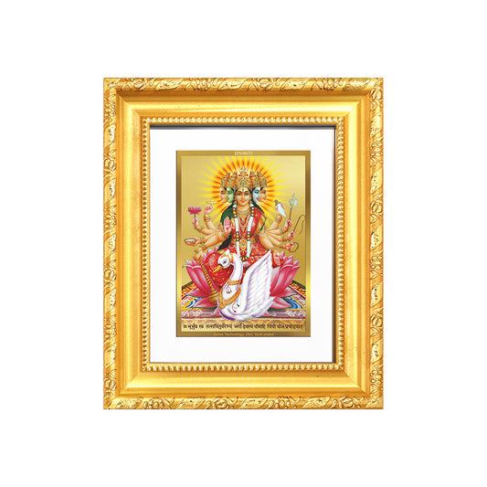 Diviniti 24K Gold Plated Gayatri Maa |Divine Table Top Frame for Home Mandir & Office Decor | Luxury Spiritual Gift