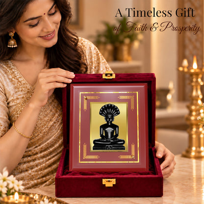 24K Gold-Plated Parshwanath Ji MDF Frame | Premium Gift Box | 16 X 13.5 CM