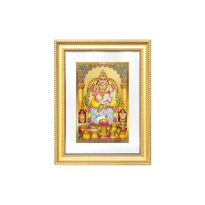 Diviniti 24K Gold Plated Kuber (Classic) Divine Wall Frame for Home Mandir & Office Decor | Luxury Spiritual Gift