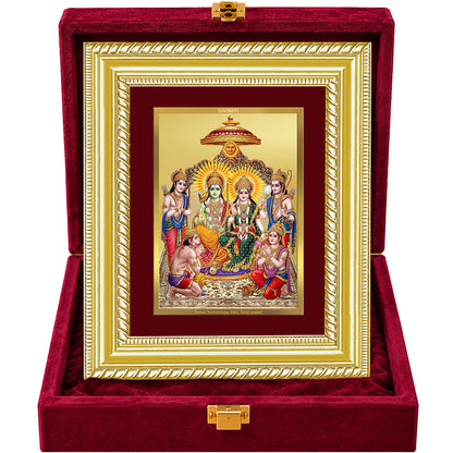 24K Gold-Plated Ram Darbar Frame | Premium Gift Box | 21.5x17.5 CM