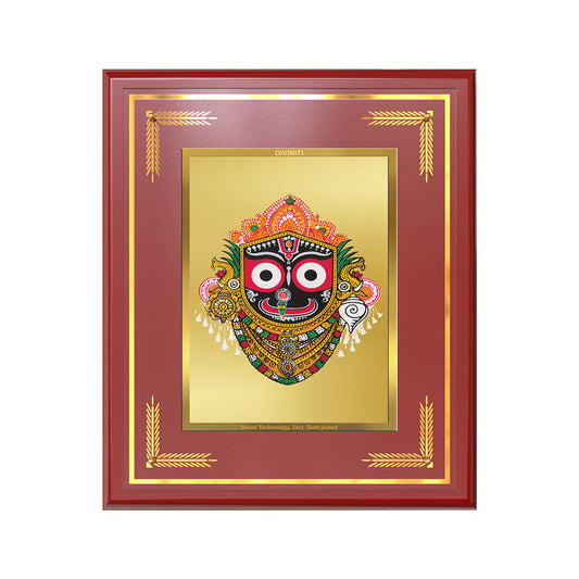Diviniti Shree Jagannath Wall Photo Frame in 24K Gold Plated Foil – Divine Protection, Faith & Spiritual Bliss
