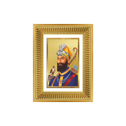 Diviniti 24K Gold Plated Guru Gobind Singh Ji (Classic) Sacred Sikh Wall Frame for Home Decor & Office Ambiance | Premium Spiritual Gift