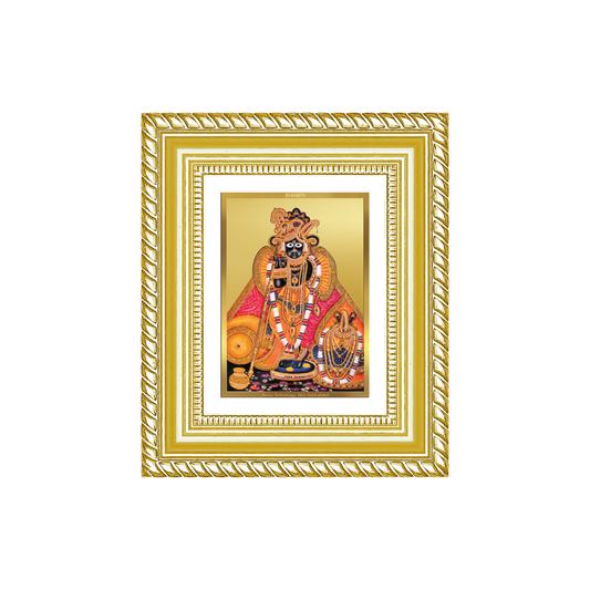 Diviniti 24K Gold Plated Banke Bihari Ji Divine Table Top Frame for Home Mandir & Office Decor | Luxury Spiritual Gift