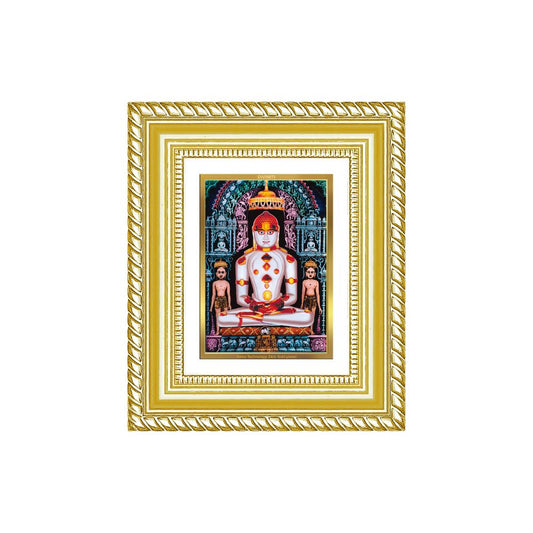 Diviniti 24K Gold Plated Adinath Divine Table Top Frame for Home Mandir & Office Decor | Premium Jain Spiritual Gift