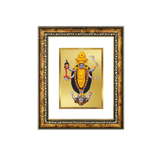 DIVINITI 24K Gold Plated Foil Maa Kali Wall Photo Frame for Home Decor, Wall Hanging, Table Top, Puja Room & Gift DG113S3 (27.6X35.4 CM)
