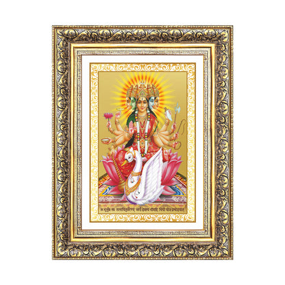 Diviniti 24K Gold Plated Gayatri Maa (Classic) Divine Wall Frame for Home Mandir & Office Decor | Luxury Spiritual Gift