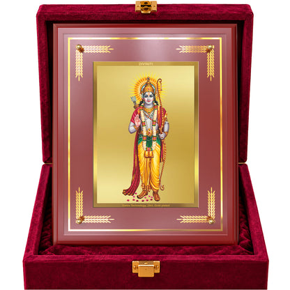 24K Gold-Plated Lord Ram Ji MDF Frame | Premium Gift Box | 27x35 CM