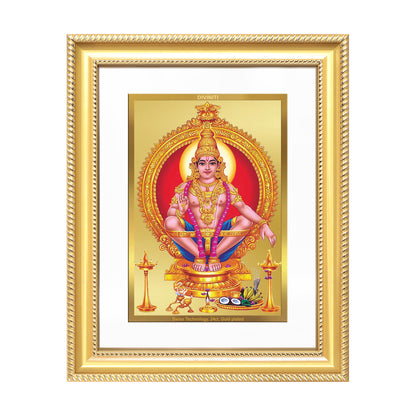 Diviniti 24K Gold Plated Ayyappan Divine Wall Frame for Home Mandir & Office Decor | Luxury Spiritual Gift
