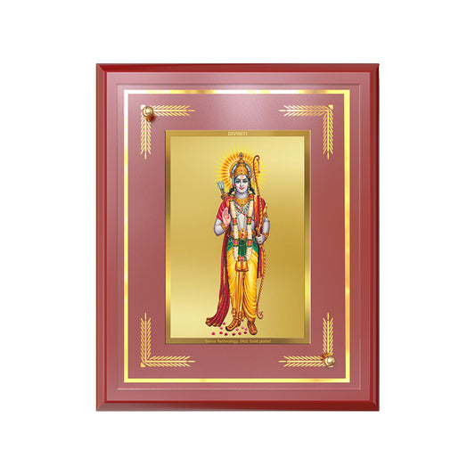 Diviniti 24K Gold Plated Lord Ram Ji Blessing Tabletop Photo Frame | Dharma, Strength & Divine Grace