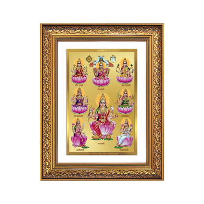 Ashtalakshmi | Lakshmi Devi for Wall Mount Photo Frame in 24K Gold Plated Foil