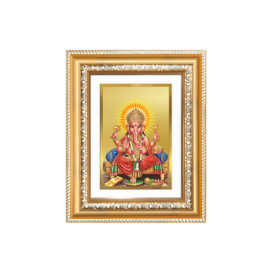 Diviniti 24K Gold Plated Ganesha (Classic) Divine Wall and Table Top Frame for Home Mandir & Office Decor | Luxury Spiritual Gift