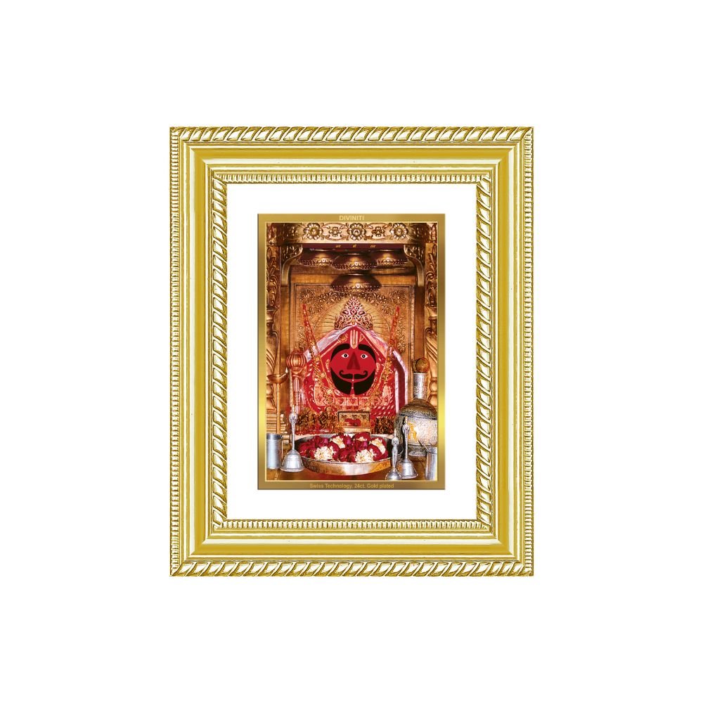 Diviniti 24K Gold Plated Salasar Balaji (Classic) Divine Wall and Table Top Frame for Home Mandir & Office Decor | Luxury Spiritual Gift
