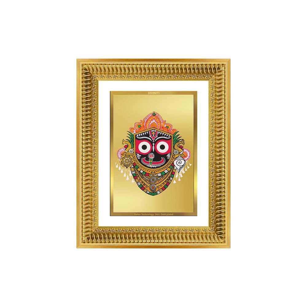 Diviniti 24K Gold Plated Jagannath (Classic) Divine Wall Frame for Home Mandir & Office Decor | Luxury Spiritual Gift