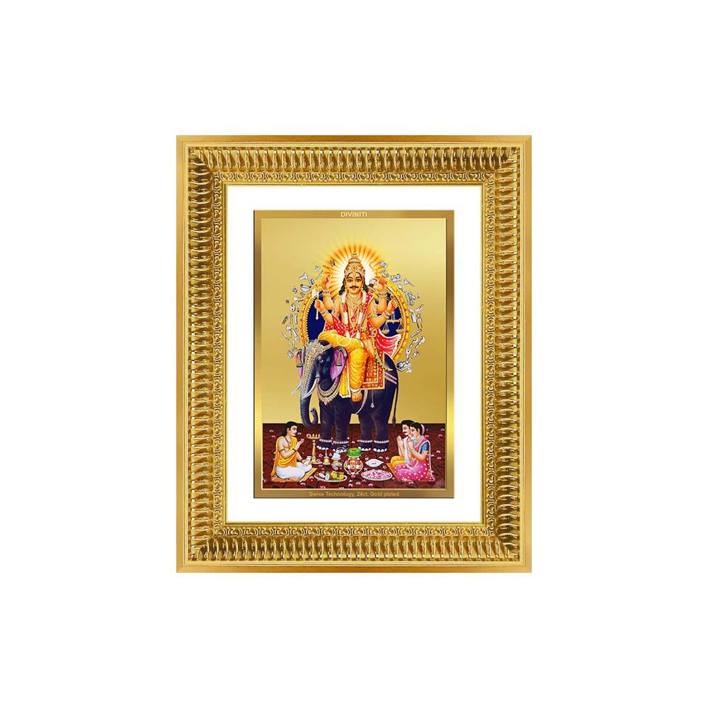 Diviniti 24K Gold Plated Vishvakarma (Classic) Divine Wall Frame for Home Mandir & Office Decor | Luxury Spiritual Gift