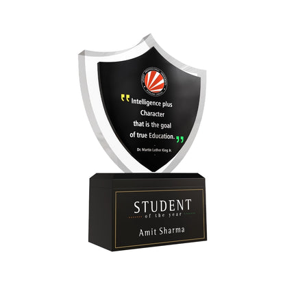Premium Acrylic Shield Personalized Trophy Student & Academic Recognition Award