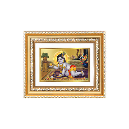 Diviniti 24K Gold Plated Laddu Gopal (Classic) Divine Wall and Table Top Frame for Home Mandir & Office Decor | Luxury Spiritual Gift
