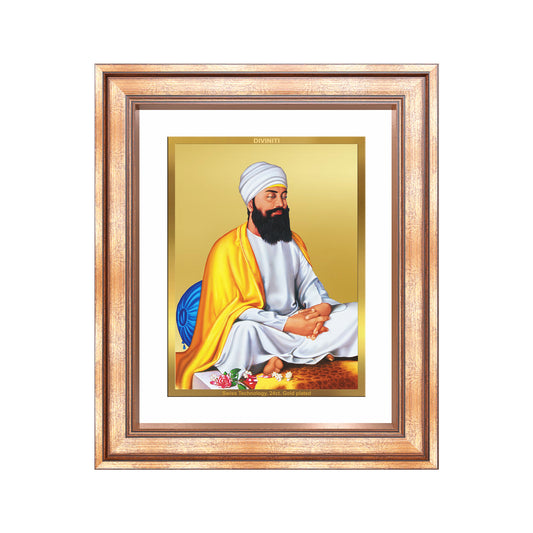 Diviniti 24K Gold Plated Guru Tegh Bahadur Sahib Ji (Classic) Sacred Sikh Wall Frame for Home Decor & Office Ambiance | Premium Spiritual Gift