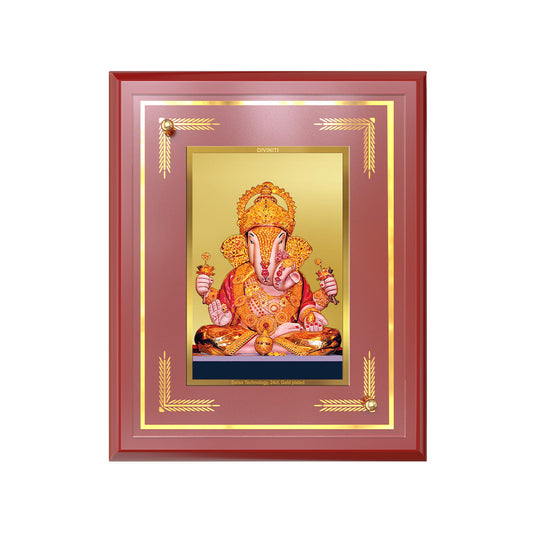 Dagdu Ganesh | Shri Dagdusheth Halwai Ganpati Wall and Tabletop Photo Frame in 24K Gold Plated Foil