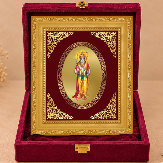 24K Gold-Plated Lord Ram Ji Frame | Premium Gift Box | 16x13.5 CM