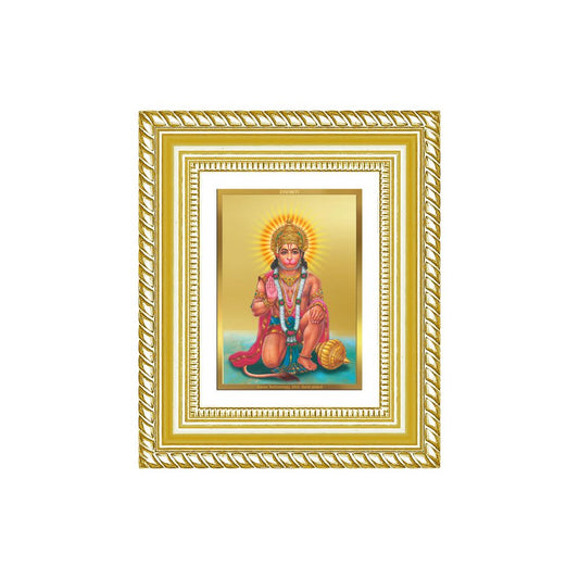 Diviniti 24K Gold Plated Ashirwad Hanuman Divine Table Top Frame for Home Mandir & Office Decor | Luxury Spiritual Gift