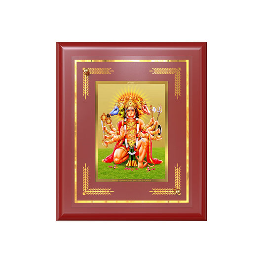 Diviniti 24K Gold Plated Panchmukhi Hanuman Blessing Tabletop Photo Frame | Protection, Strength & Divine Power