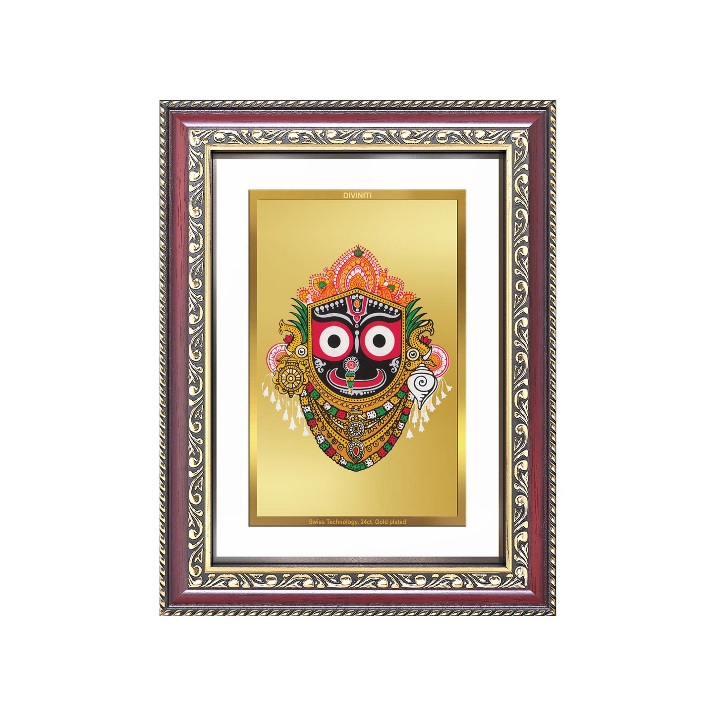 Diviniti 24K Gold Plated Jagannath (Classic) Divine Wall Frame for Home Mandir & Office Decor | Luxury Spiritual Gift