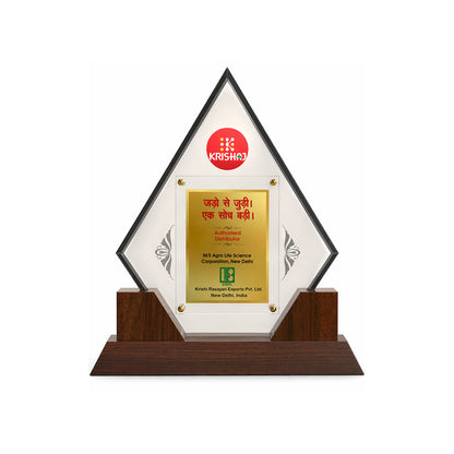 Customized Trophy with Matter Printed on 24K Gold Plated Foil | Luxury Personalized Award | Premium Corporate Gift Plaque