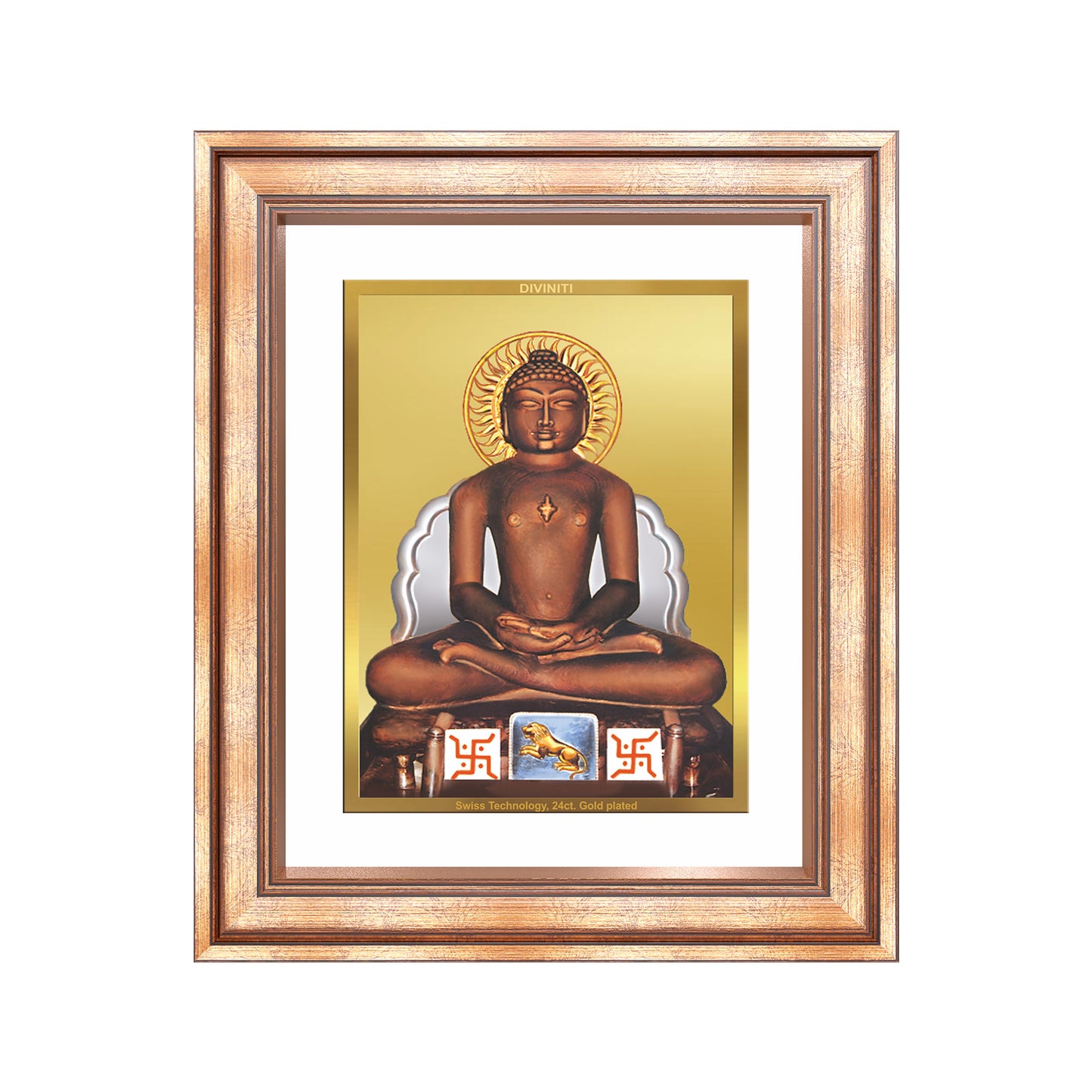 Diviniti 24K Gold Plated Mahavir (Classic) Divine Wall Frame for Home Mandir & Office Decor | Luxury Spiritual Gift