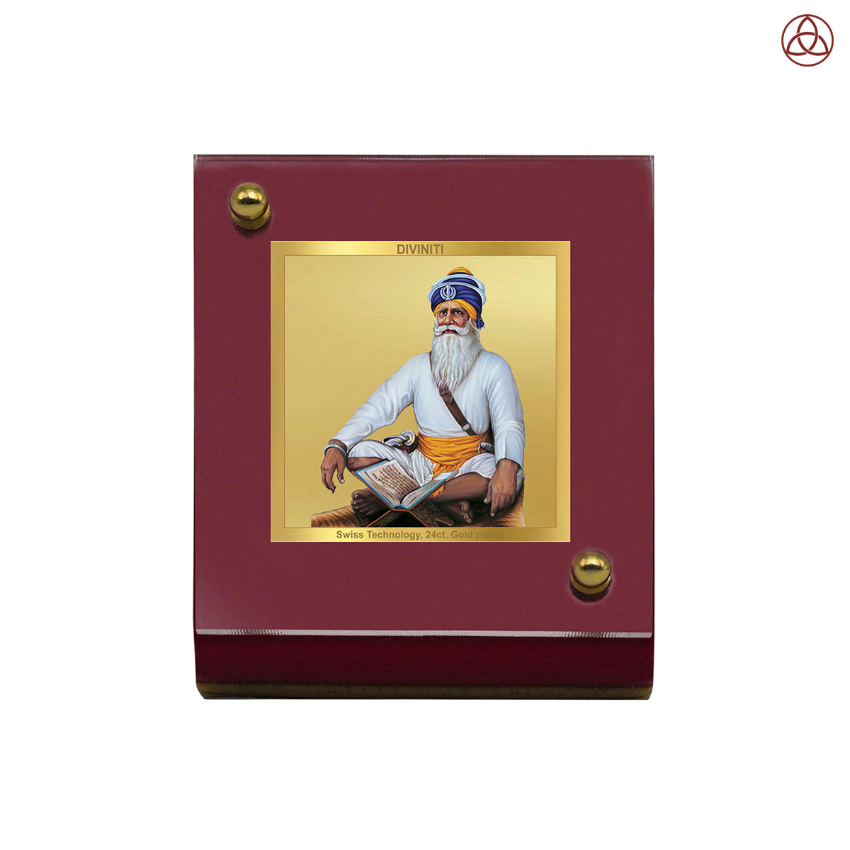 Baba Deep Singh Ji | Nihang Sikh and Martyr Car Dashboard Frame in 24K Gold Plated Foil