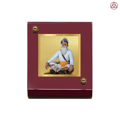 Baba Deep Singh Ji | Nihang Sikh and Martyr Car Dashboard Frame in 24K Gold Plated Foil