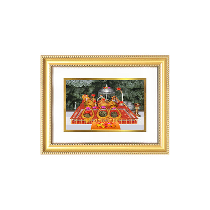 Diviniti 24K Gold Plated Mata Ka Darbar (Classic) Divine Wall Frame for Home Mandir & Office Decor | Luxury Spiritual Gift