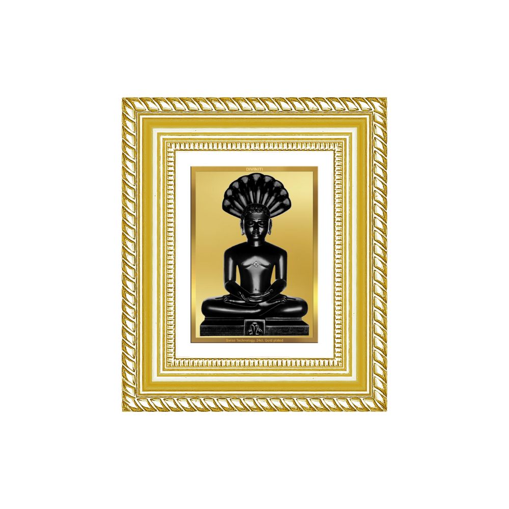 Diviniti 24K Gold Plated Parshvanath Divine Table Top Frame for Home Mandir & Office Decor | Luxury Spiritual Gift