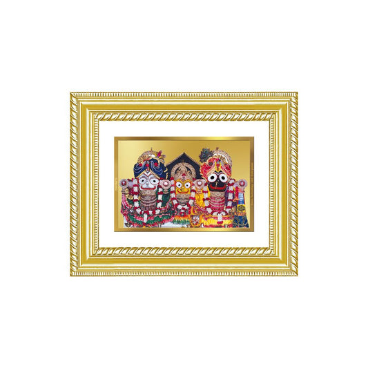 Diviniti 24K Gold Plated Jagannath Subhadra Balabhadra (Classic) Divine Wall and Table Top Frame for Home Mandir & Office Decor | Luxury Spiritual Gift