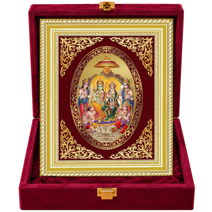 24K Gold-Plated Ram Darbar Frame | Premium Gift Box | 35x27 CM