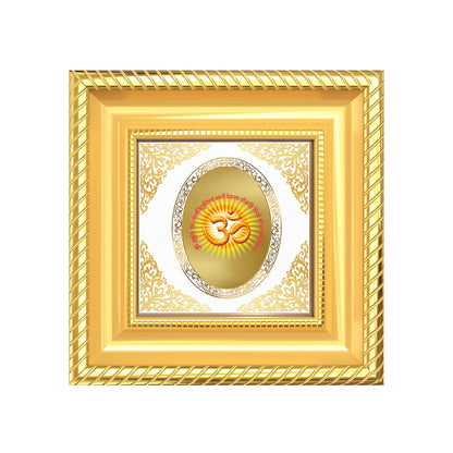 Om with Gayatri Mantra | Sacred Spiritual Royal Tabletop Photo Frame in 24K Gold Plated Foil