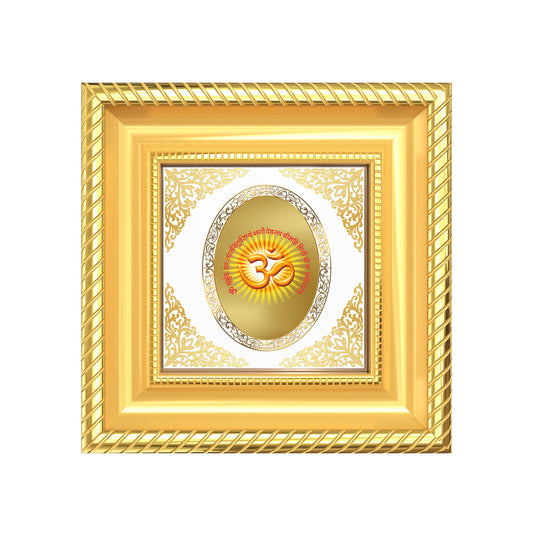 Om with Gayatri Mantra | Sacred Spiritual Royal Tabletop Photo Frame in 24K Gold Plated Foil