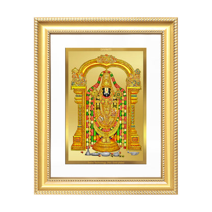 Diviniti 24K Gold Plated Tirupati Balaji Divine Wall Frame for Home Mandir & Office Decor | Luxury Spiritual Gift