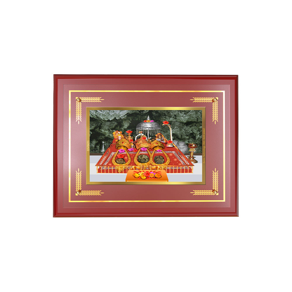 Diviniti 24K Gold Plated Mata Ka Darbar Blessing Photo Frame | Devotion, Protection & Divine Grace