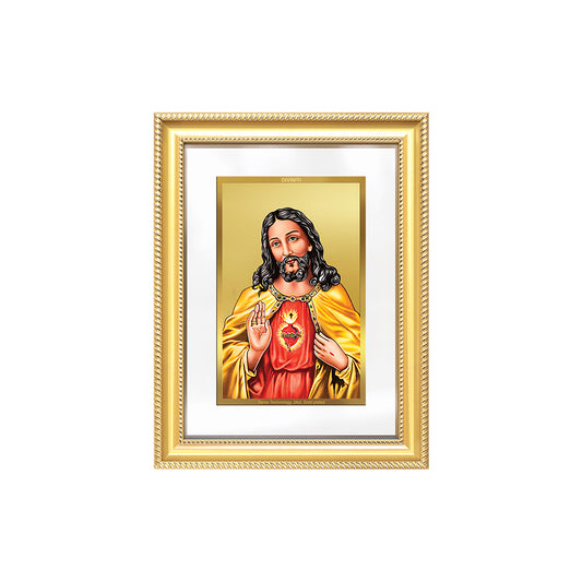 Diviniti 24K Gold Plated Jesus Christ (Classic) Divine Wall Frame for Home Mandir & Office Decor | Luxury Spiritual Gift