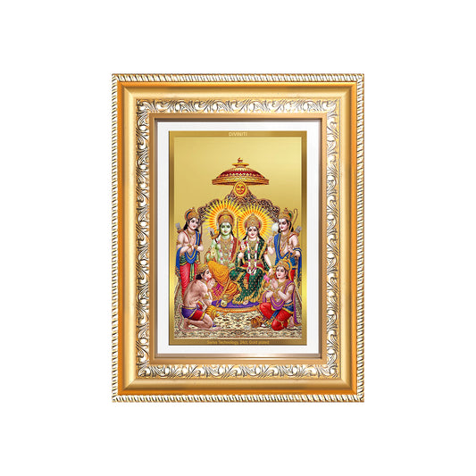 Diviniti 24K Gold Plated Ram Darbar Divine Wall Frame for Home Mandir & Office Decor | Luxury Spiritual Gift