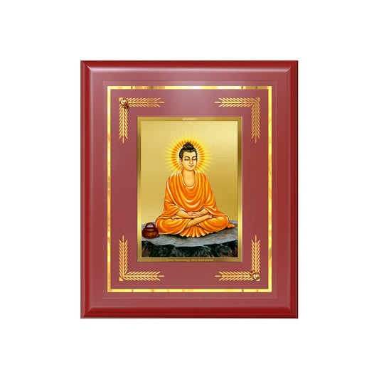 Diviniti 24K Gold Plated Lord Buddha Wall & Tabletop Photo Frame | Peace, Wisdom & Spiritual Harmony